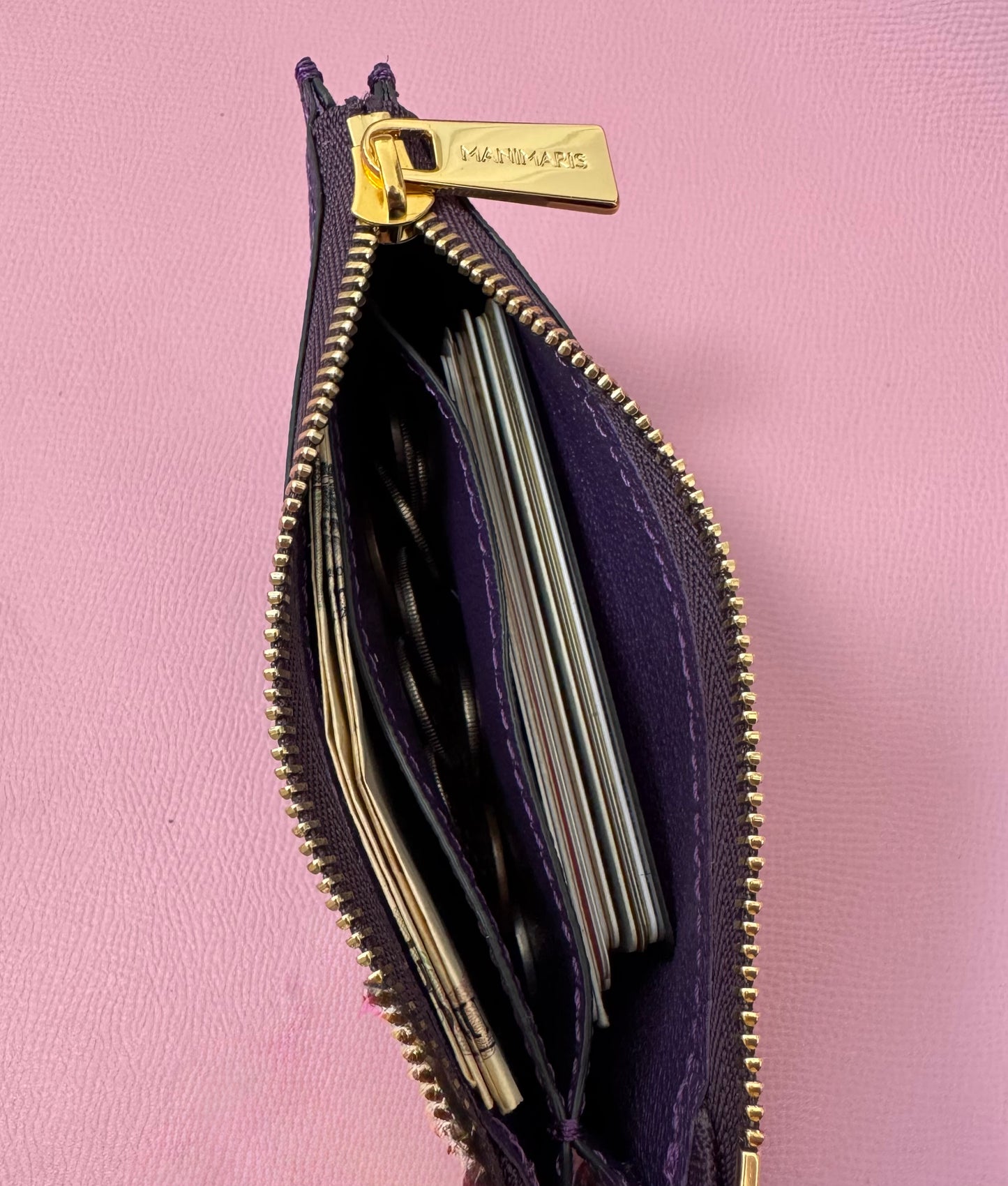 Flat Zip Wallet/purple