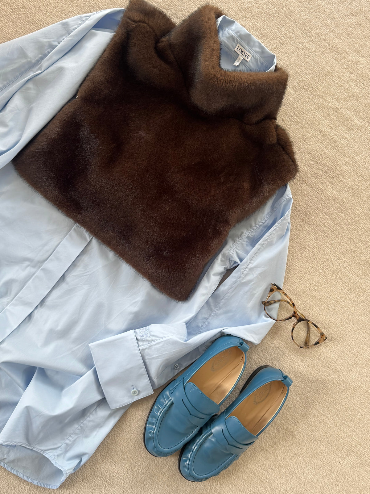 eco mink vest/brown