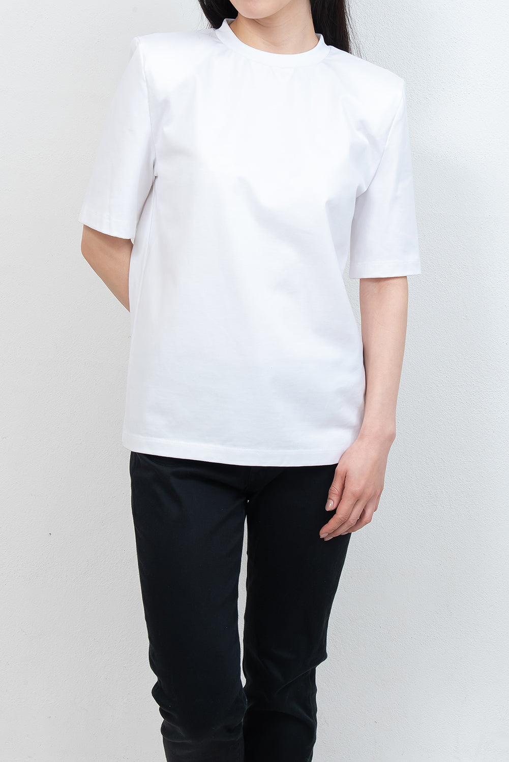 <Foundation Wear> Edge Tee/white（ショルダーパッドTシャツ・肩パッドT）