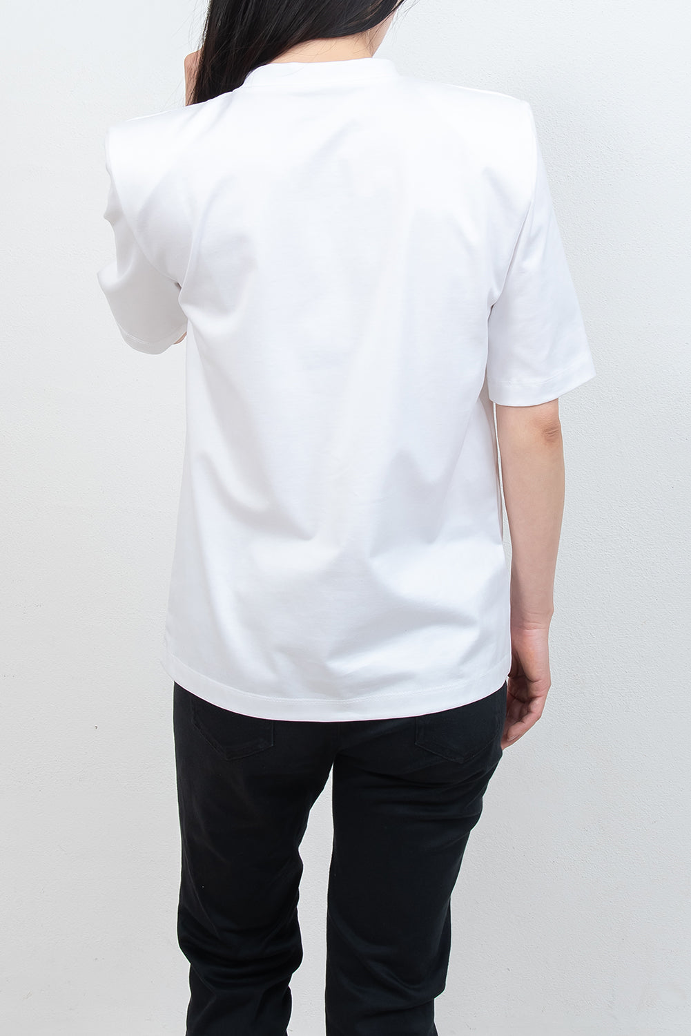 7/下旬お届け<Foundation Wear> Edge Tee/white（ショルダーパッドTシャツ・肩パッドT）
