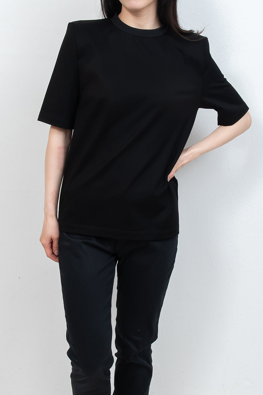 <Foundation Wear> Edge Tee/Black（ショルダーパッドTシャツ・肩パッドT）