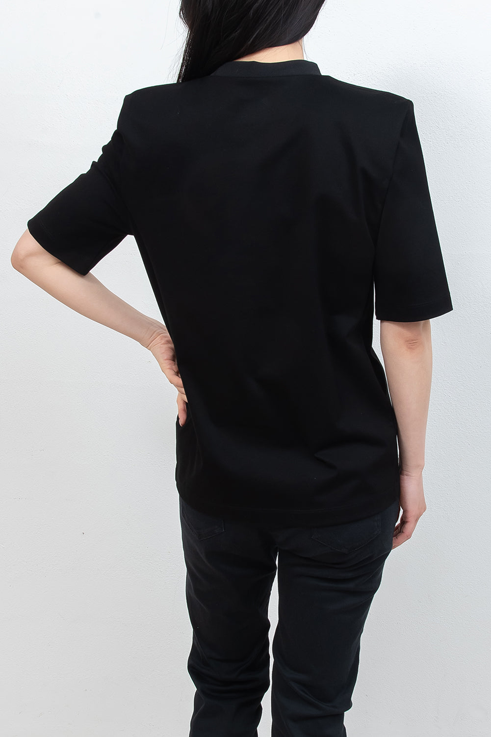 <Foundation Wear> Edge Tee/Black（ショルダーパッドTシャツ・肩パッドT）