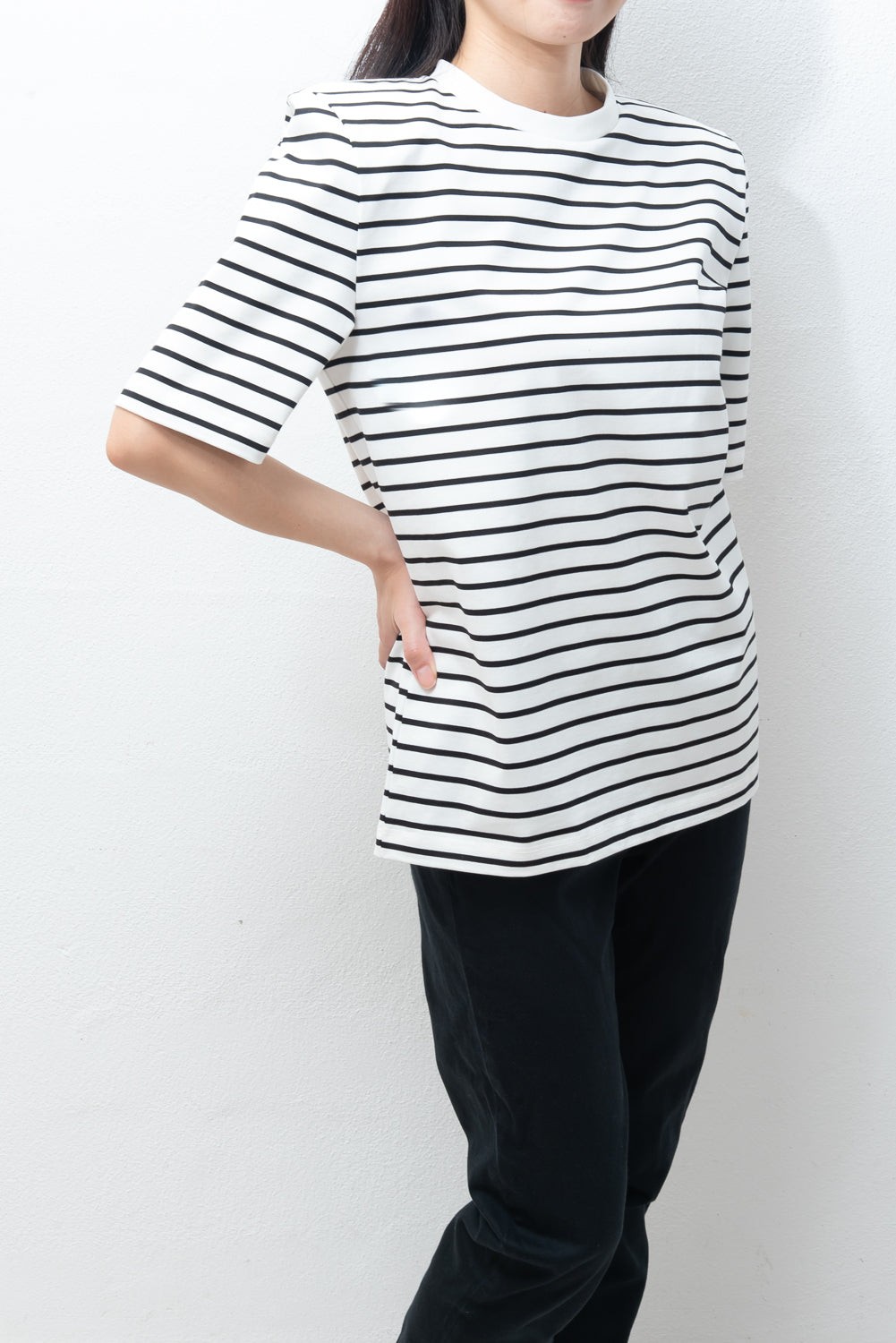 <Foundation Wear> Edge Tee/border（ショルダーパッドTシャツ・肩パッドT）