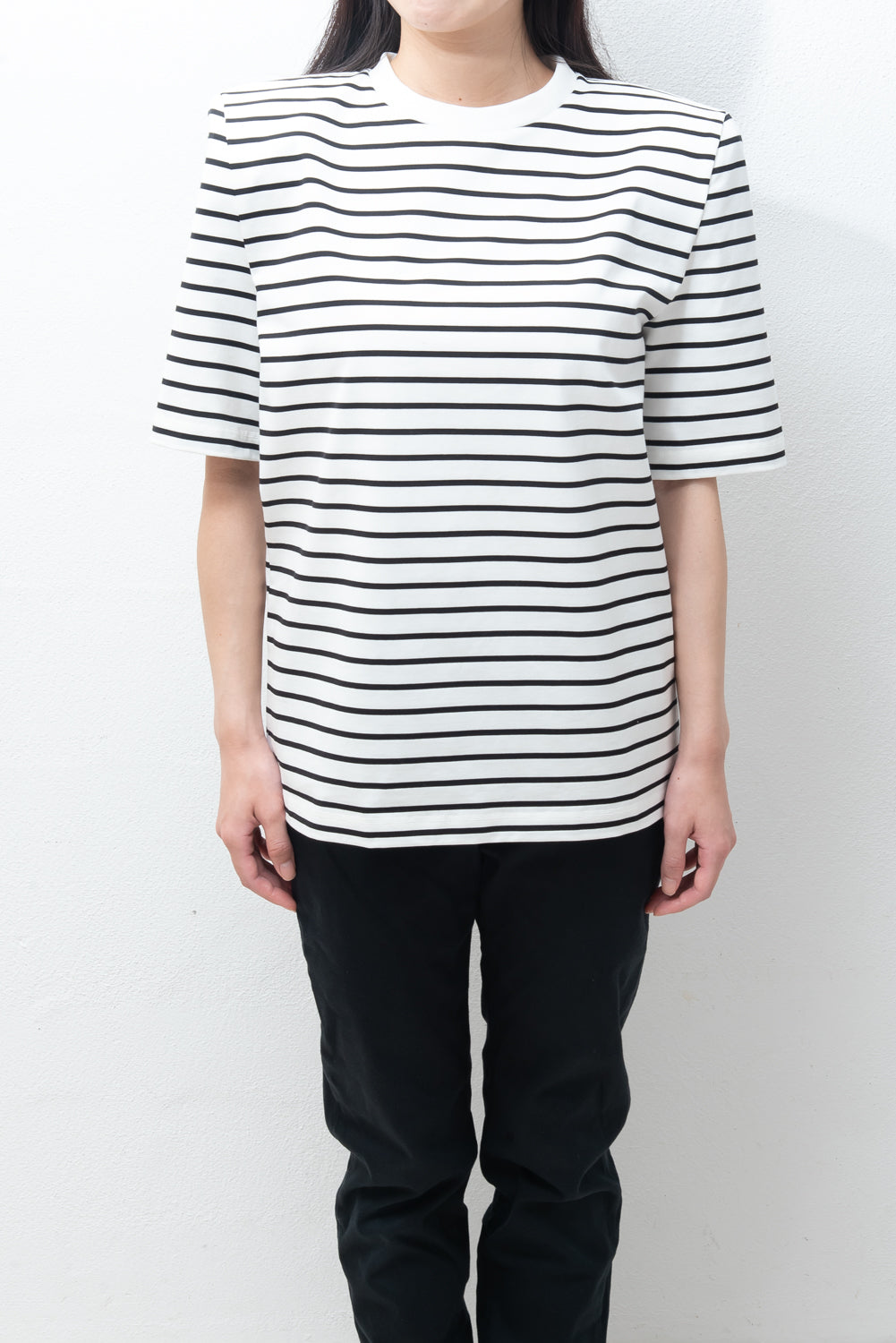 <Foundation Wear> Edge Tee/border（ショルダーパッドTシャツ・肩パッドT）