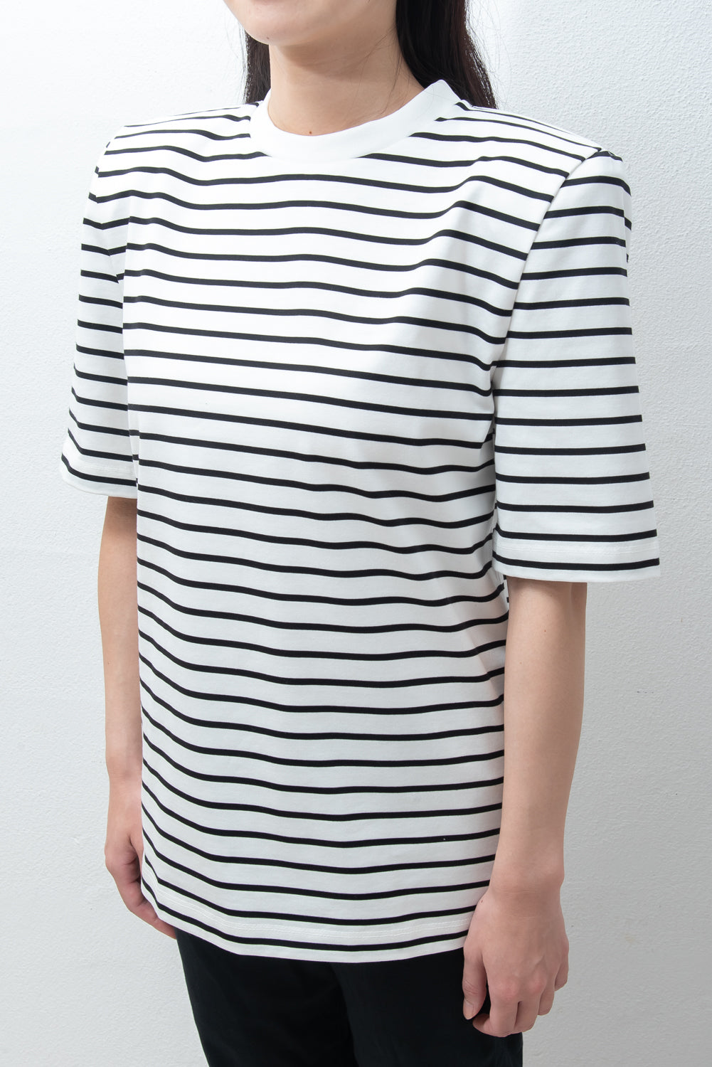 <Foundation Wear> Edge Tee/border（ショルダーパッドTシャツ・肩パッドT）