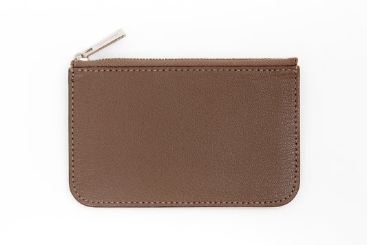 Flat Zip Wallet/taupe