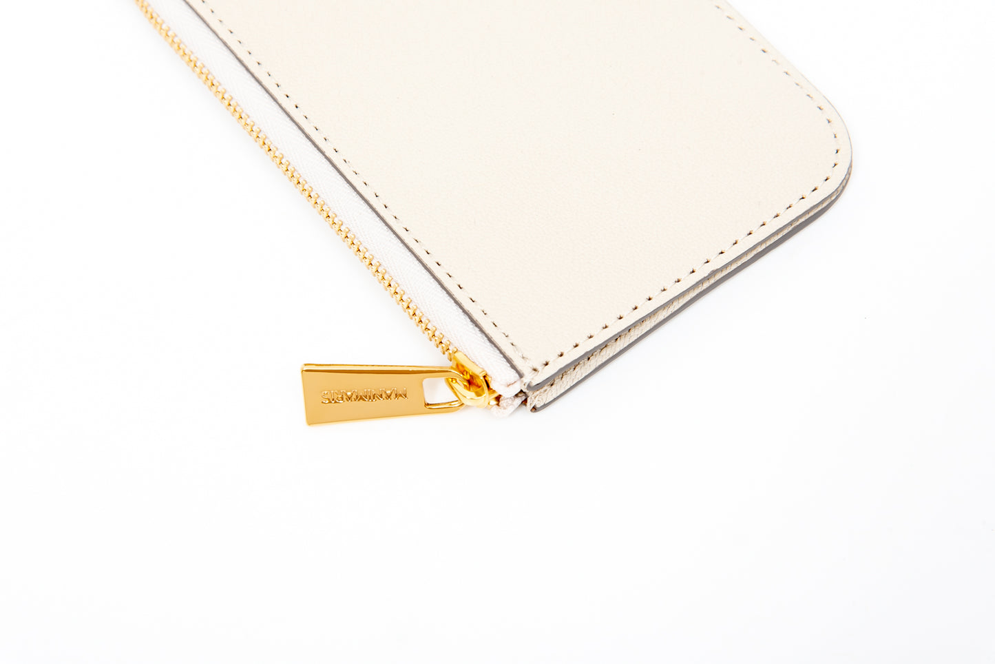 Flat Zip Wallet/ivory